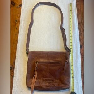 Lucky Brand Brown Crossbody Bag with Distressed Leather